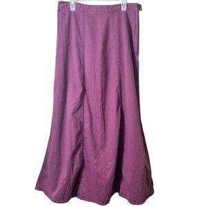 Vintage Lands’ End Burgundy A-Line Maxi Skirt Size 10 Cottagecore Academia Boho